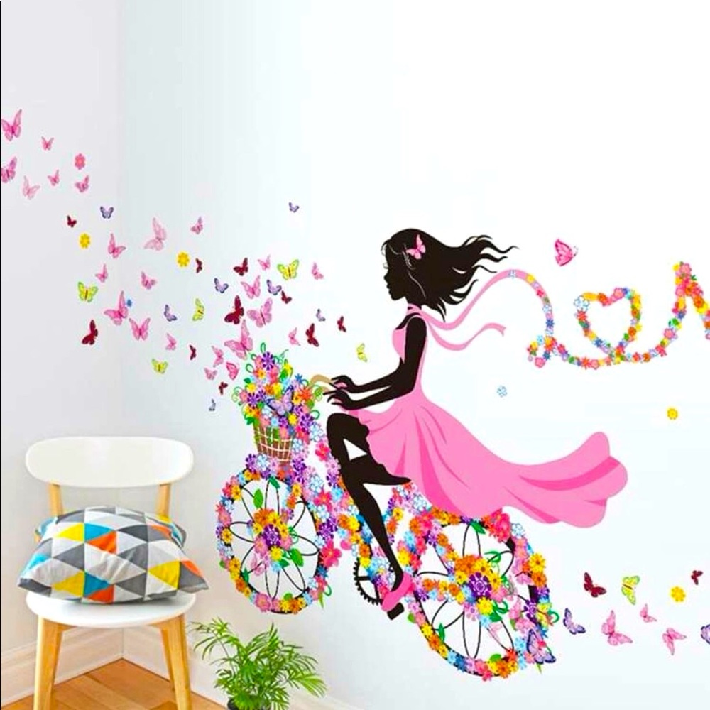Flower girl wall stickers